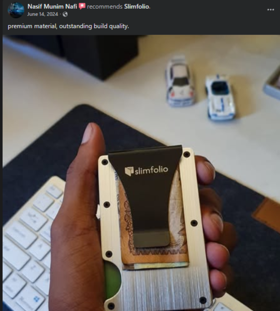 Real Slimfolio customer review screenshot