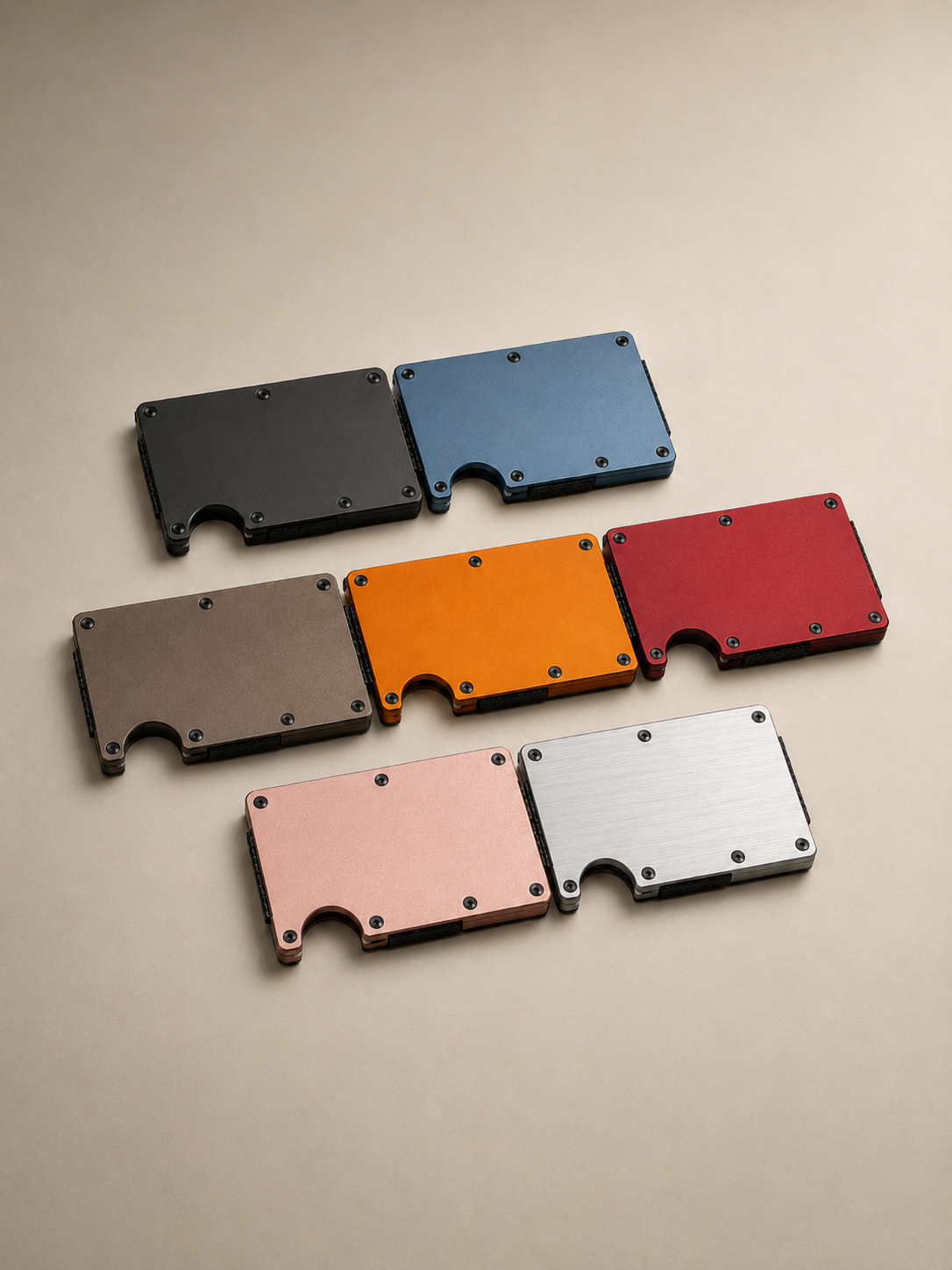 All seven Slimline wallet colors